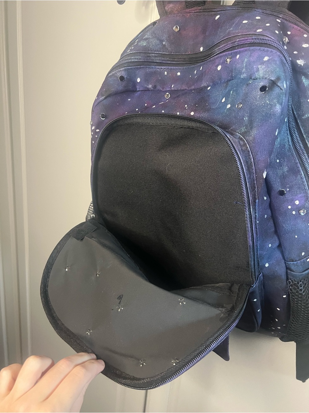 Hand Painted Galaxy Rhinestone Backpack - Picture 7 of 16